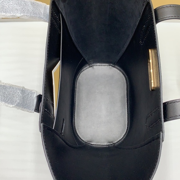 MICHAEL KORS PORTIA SMALL TOTE BLACK COLOR PEBBLED LEATHER/SUEDE - Picture 11 of 16